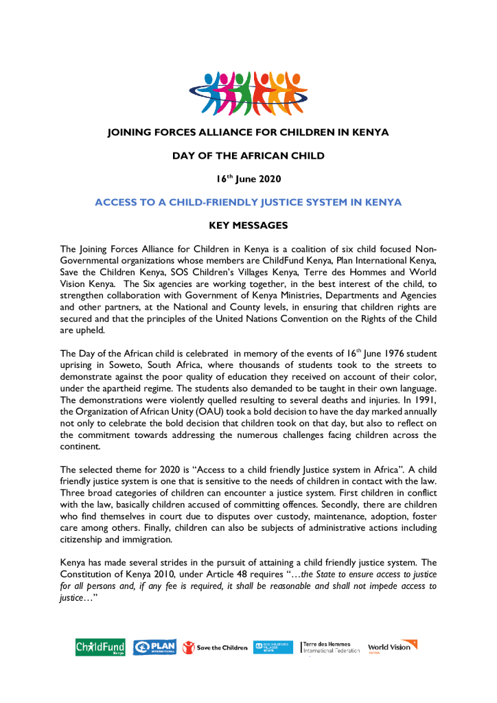 JFA-Kenya- Day of African Child