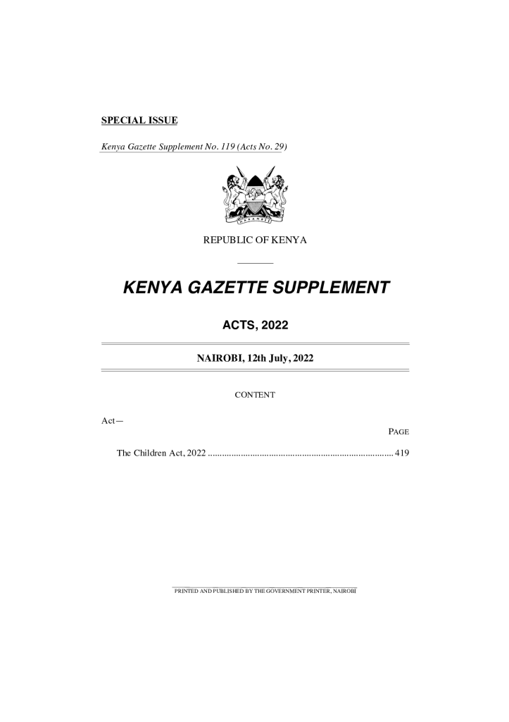 The Children Act 2022